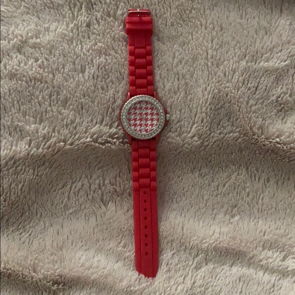 Red Houndstooth watch
